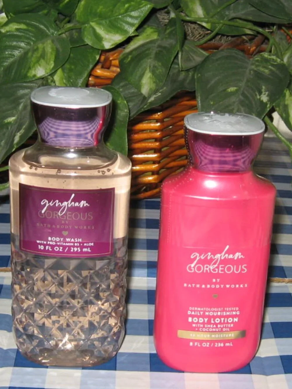 VBBW Gingham GORGEOUS Body Wash & Body Lotion Lot of 2 NEW